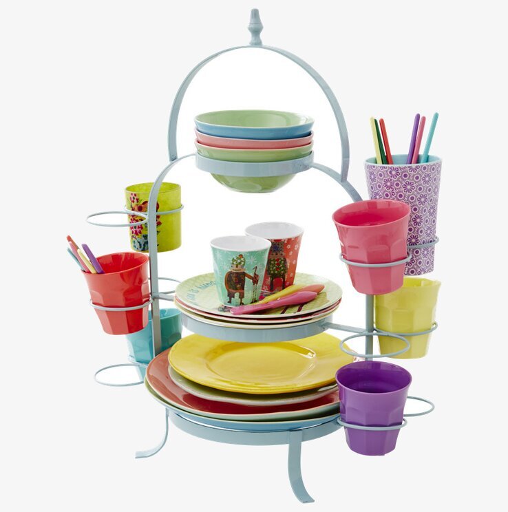 Tallrik & muggställning från Rice med färgglada köksföremål