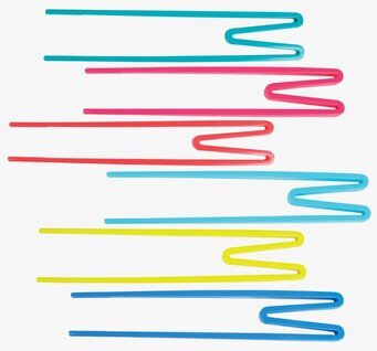 Bild av färgglada barnätpinnar i fyra livliga färger