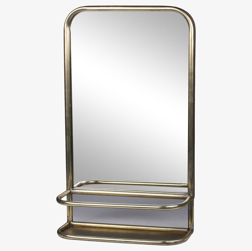 Väggspegel Med Hylla från Chic Antique i antik mässing