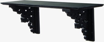 Bild av svart hyllplan med snidade konsoller