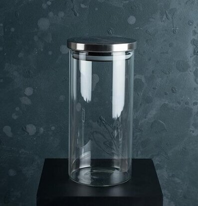 Bild av stilren och funktionell glasburk med lock