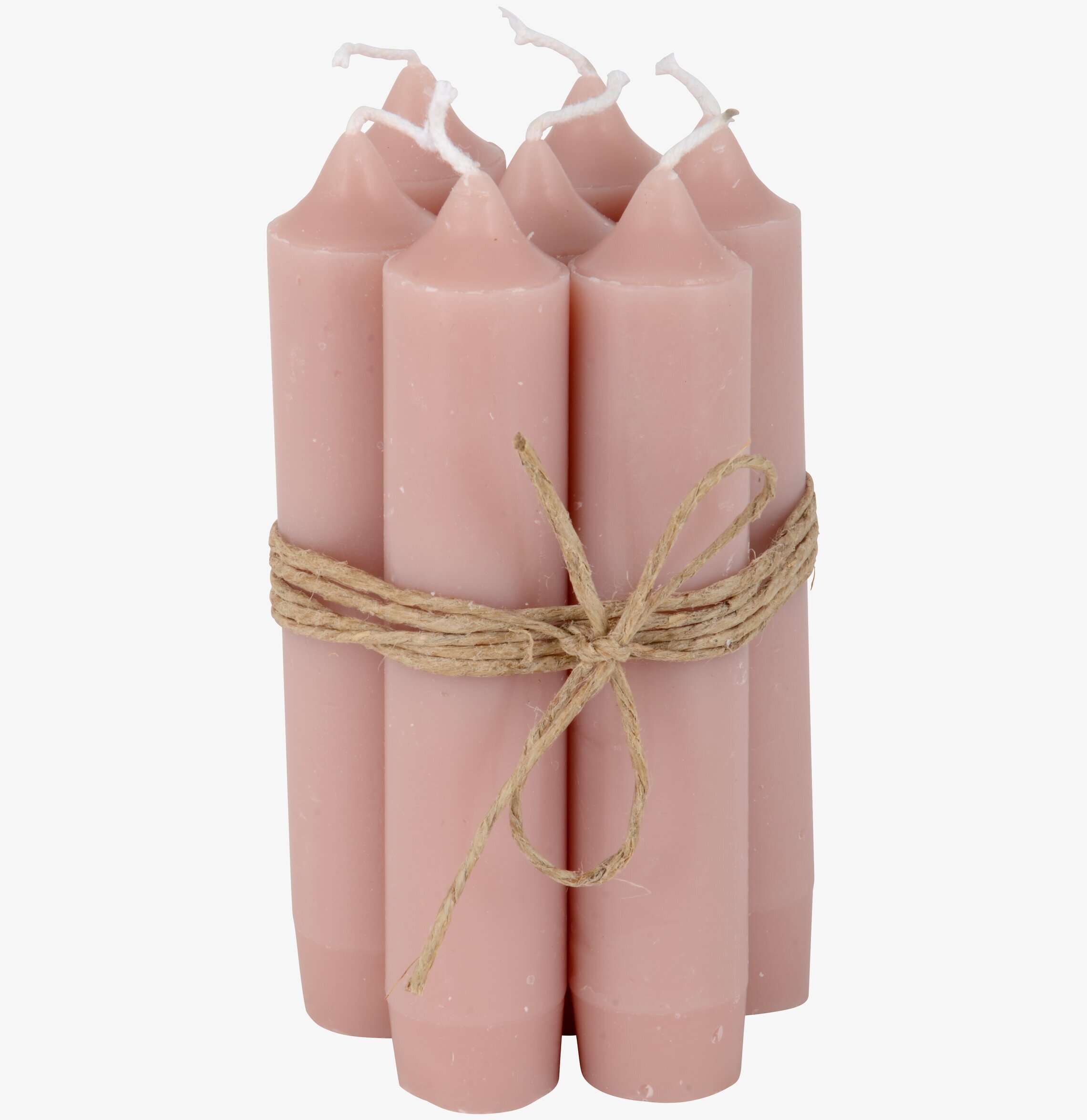 Stearinljus Rosa Malva från IB Laursen med jutesnöre