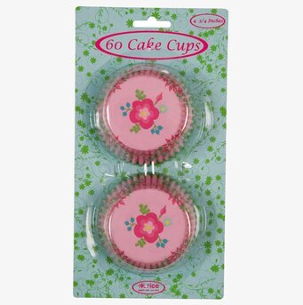 Bild av färgglada muffinsformar med blommigt motiv