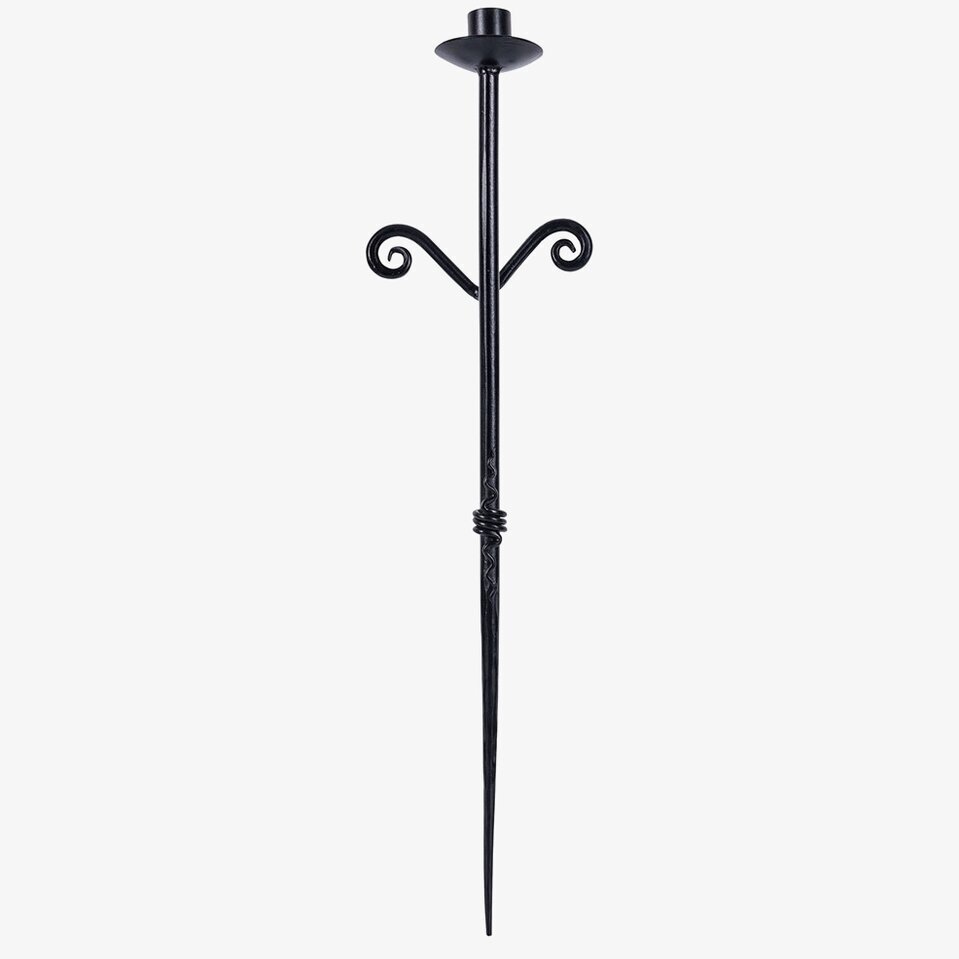 Ljusstake Vägg Svart från Nääsgränsgården med dekorativa armar