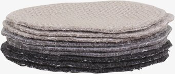 Bild av stilrena runda rengöringspads i grått och svart