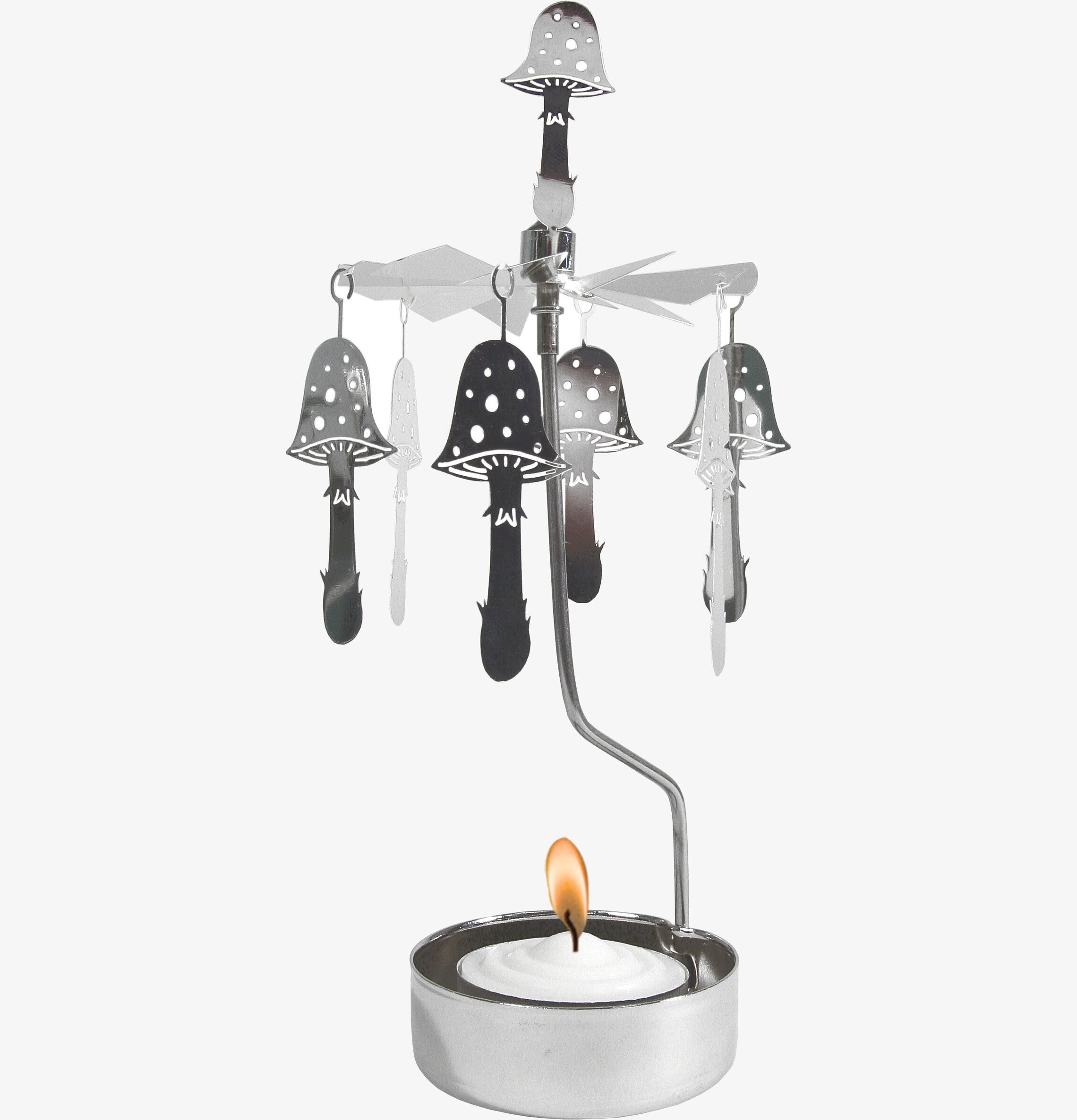 Bild av naturinspirerat änglaspel i metall med svampar