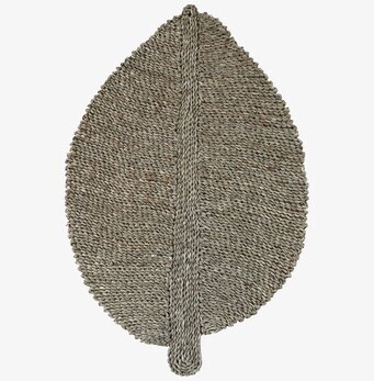 Foto av naturlig sjögräsmatta med bladformad design