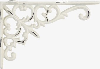 Foto av vacker antik krämfärgad hyllkonsol i metall