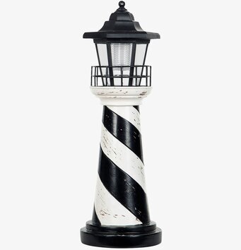 Bild av stilfull fyrmodell med solcellsbelysning