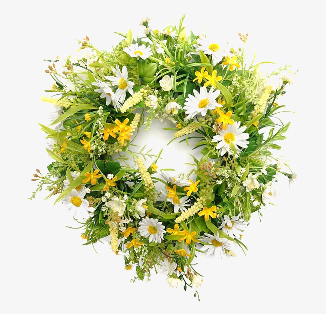 Blomsterkrans Gul 35 Cm från Mr Plant med realistiska blommor