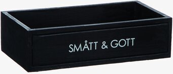 Bild av elegant svart trälåda för praktisk förvaring