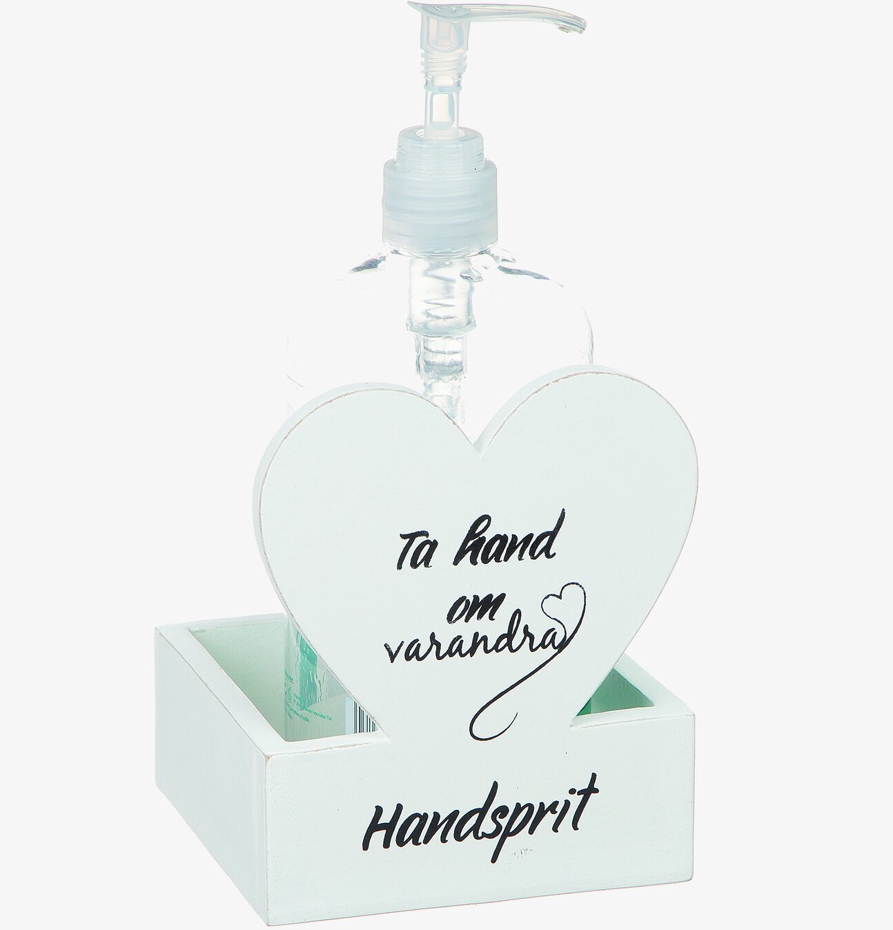 Trälåda Handsprit från Different Design med hjärtmotiv