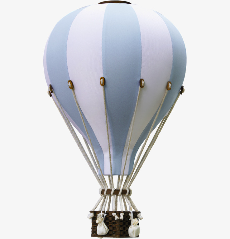 Luftballong Ljusblå/Vit Large från SuperBalloon, detaljrik