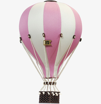 Bild av en klassisk benvit och rosa luftballong