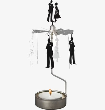 Bild av elegant änglaspel med romantiskt brudpar motiv