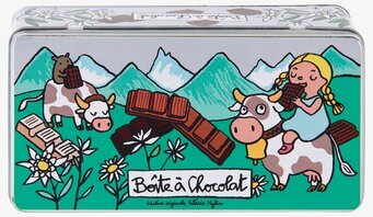 Bild av charmig plåtburk med chokladmotiv