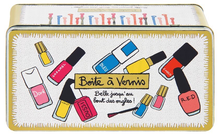 Plåtburk Nagellack från Derriére la porte med färgglad design