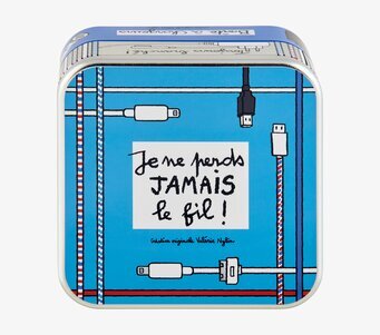 Bild av färgstark och lekfull plåtburk för laddare