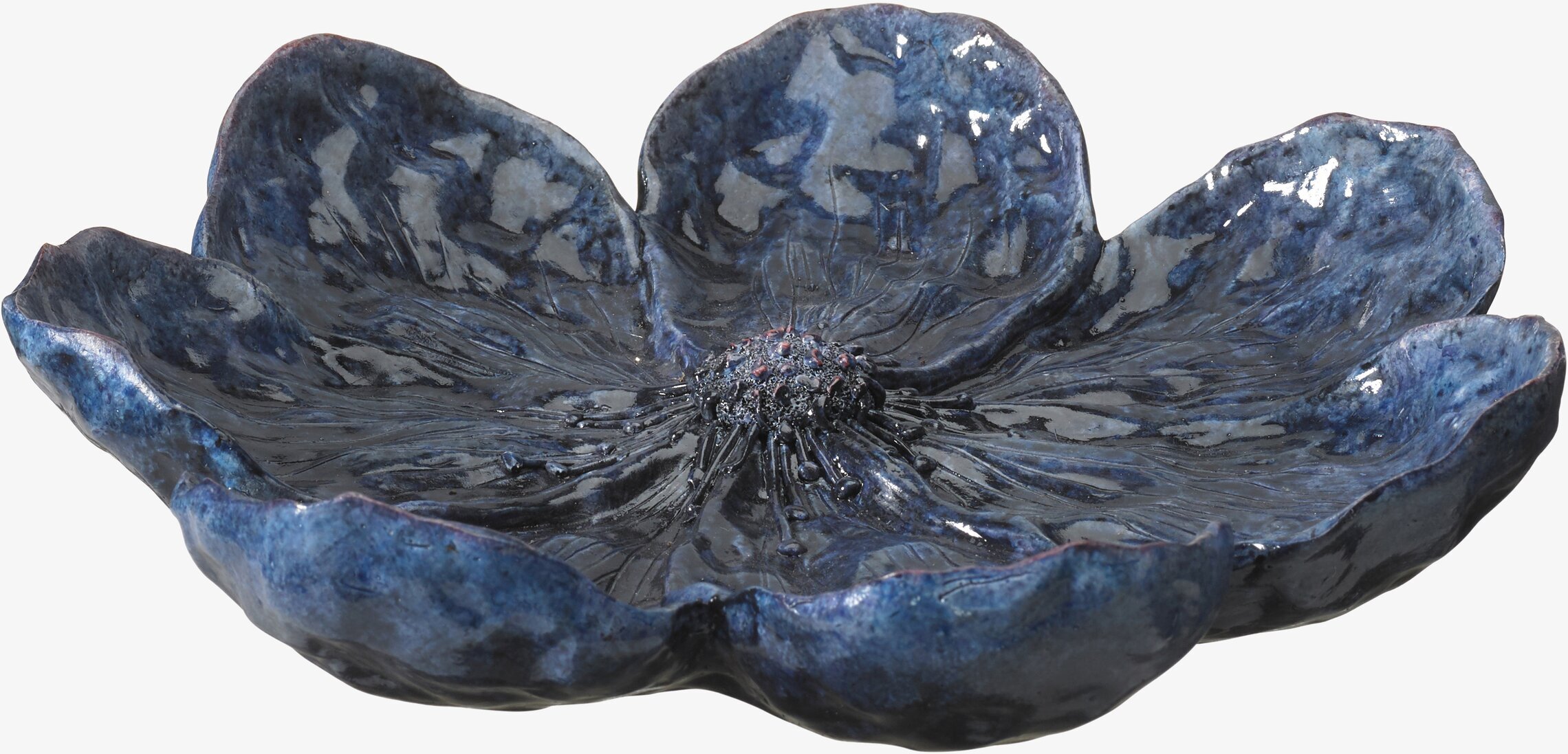 Trädgårdsdekoration Blomma Blå Melerad Stor från Wikholm Form