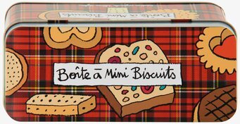 Bild av färgglad och lekfull rektangulär plåtburk