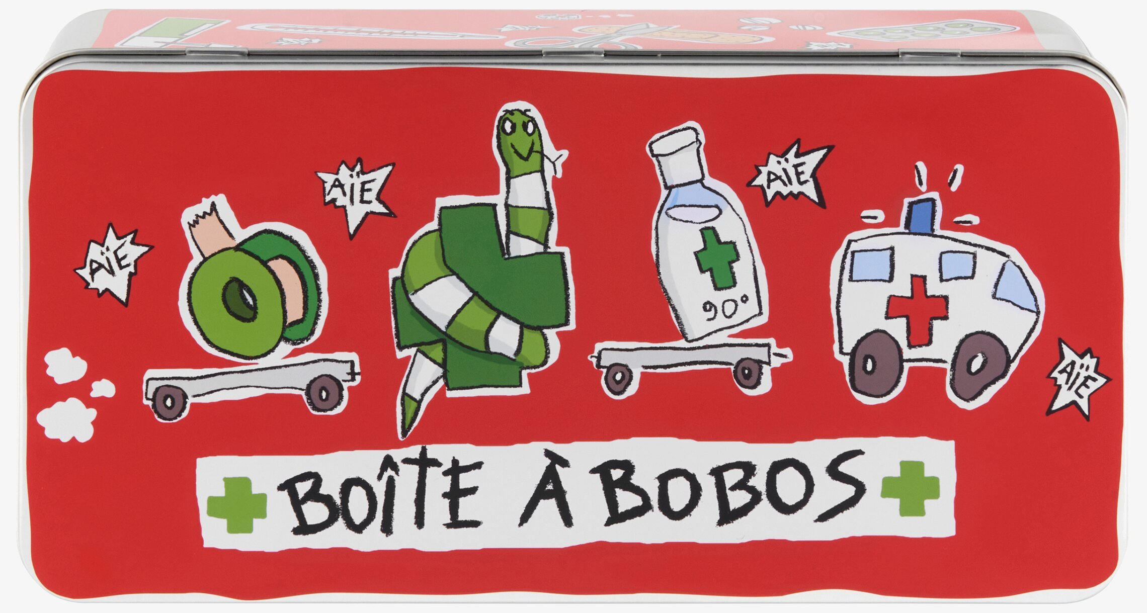 Plåtburk Medicin Röd från Derriére la porte, lekfull design