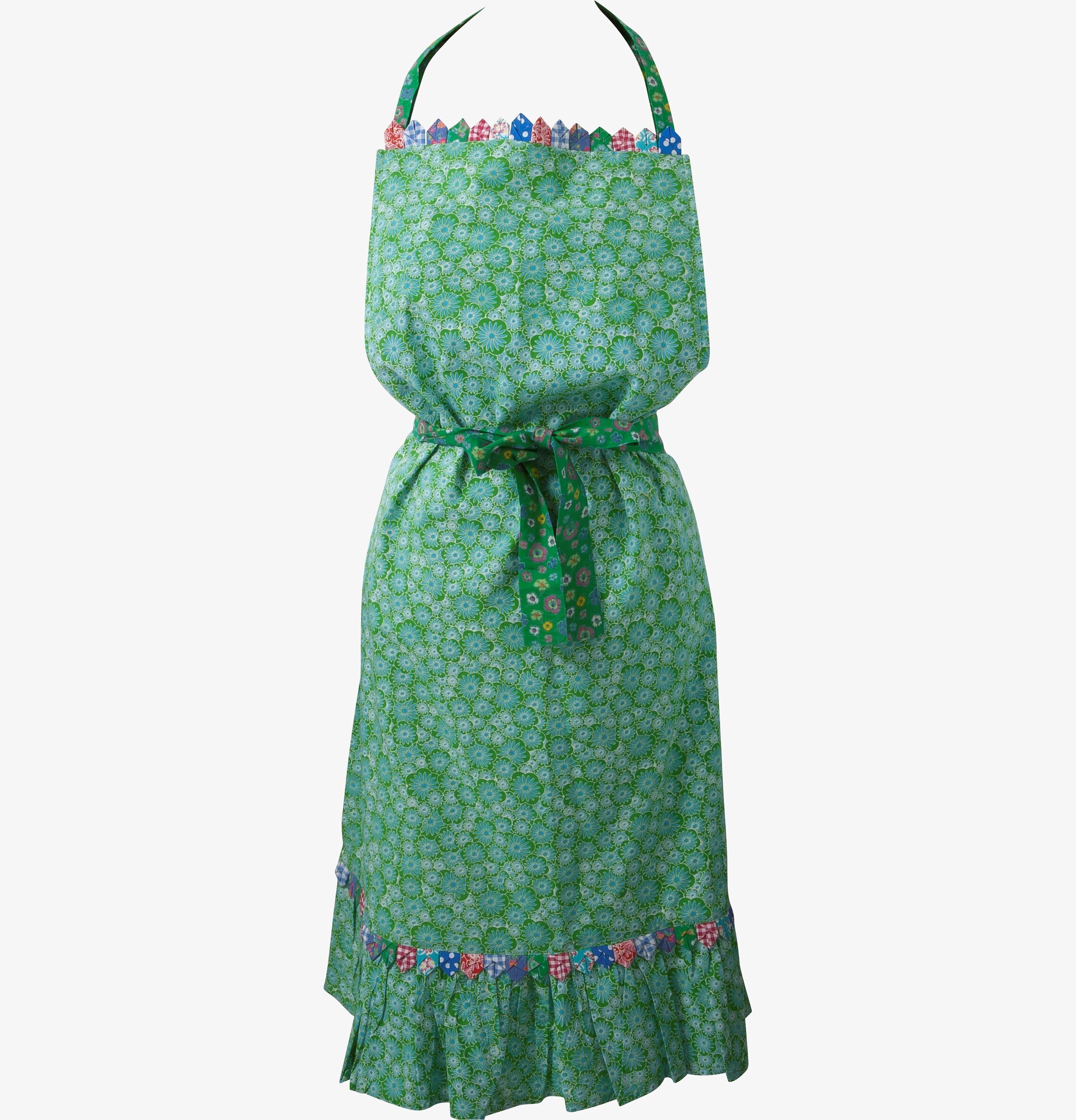 Förkläde Origami Grön från Rice med blommor och origami