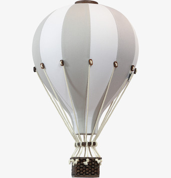 Bild av dekorativ luftballong i ljusgrått och vitt