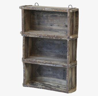 Bild av rustik vägghylla med industriell design