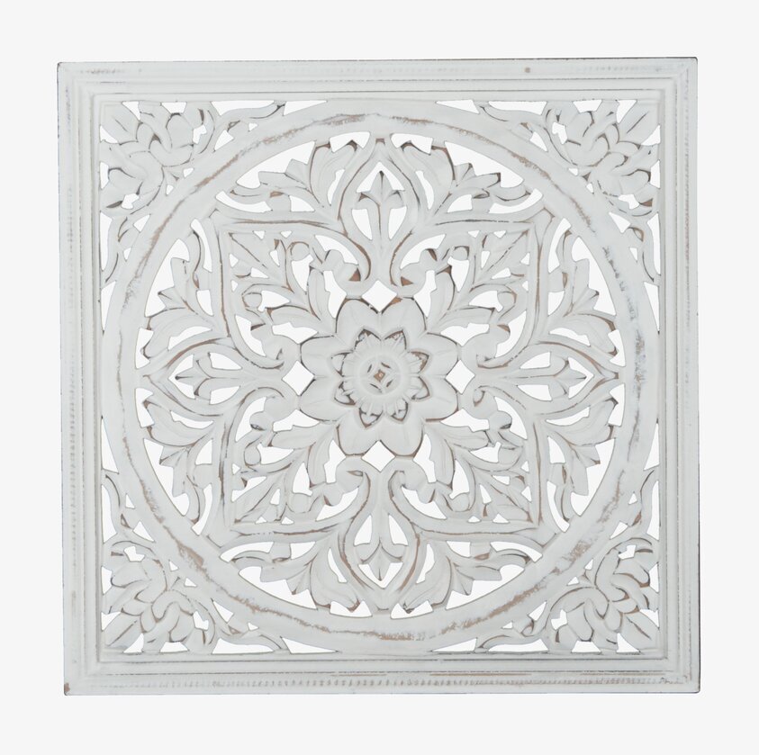 Väggdekoration Carve S Vit från Affari med blommotiv