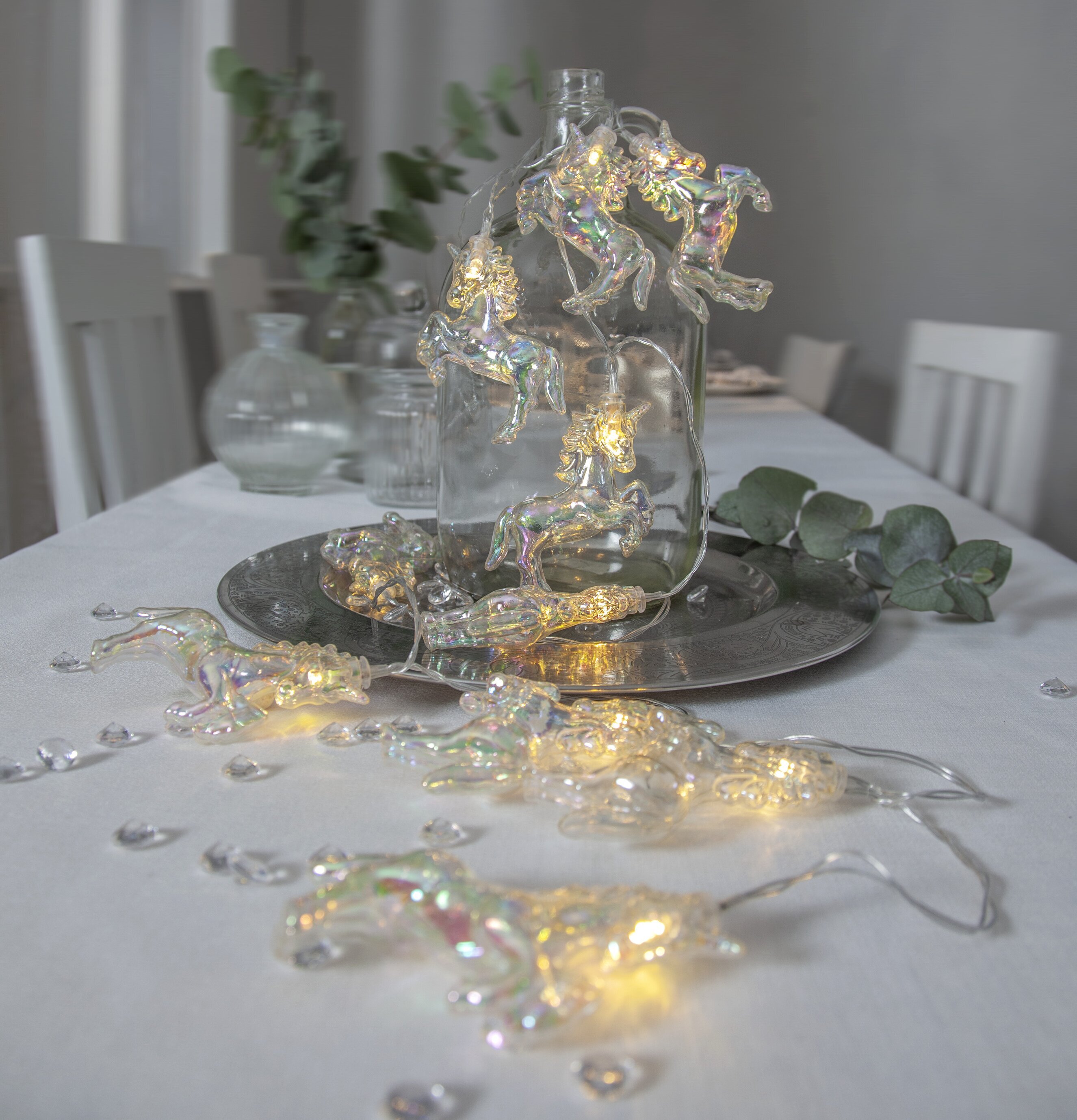 Ljusslinga Nacy Unicorn från Star Trading i glasflaska