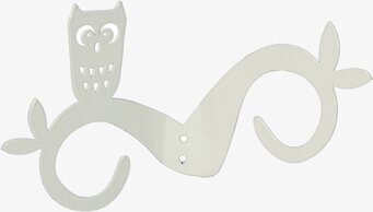 Bild av vit hängare med uggledesign och två krokar