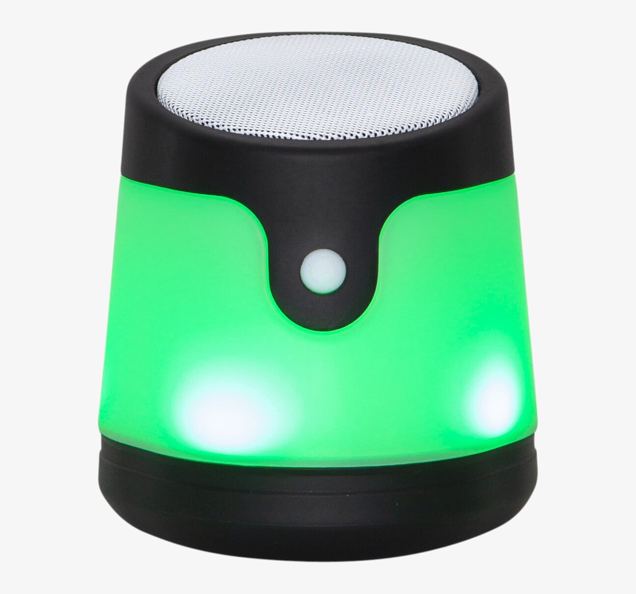 Bild av modern högtalare med grön belysning