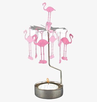 Bild av dekorativ änglaspel med flamingor i rosa toner