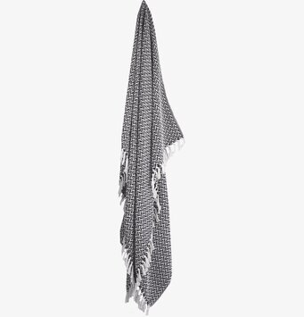 Bild av elegant svartvit pläd med geometriskt mönster