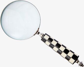 Bild av stilrent förstoringsglas med schackrutigt handtag