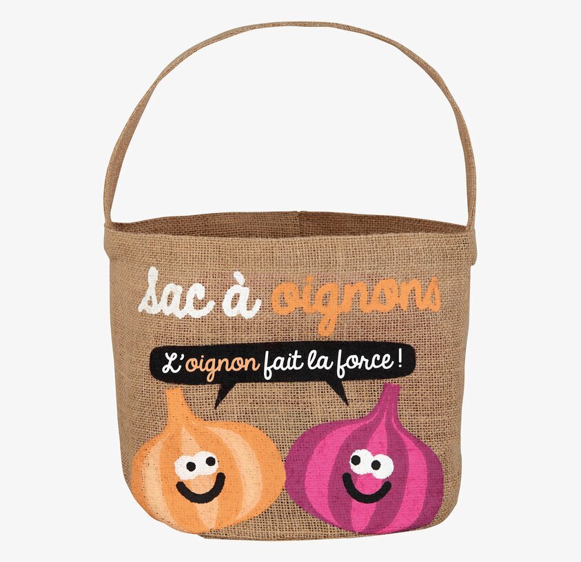 Förvaringspåse Jute Lök från Derriére la porte med lökmotiv