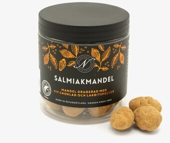 Bild av elegant förpackning med mandel och lakrits