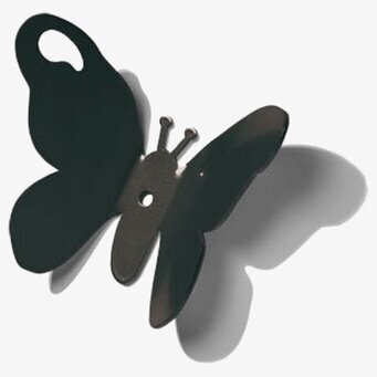 Bild av stilren svart fjärilsformad hängare i metall