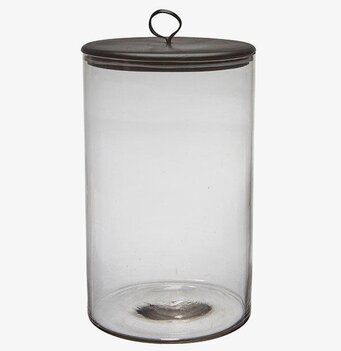 Bild av stilren och funktionell glasburk med svart lock