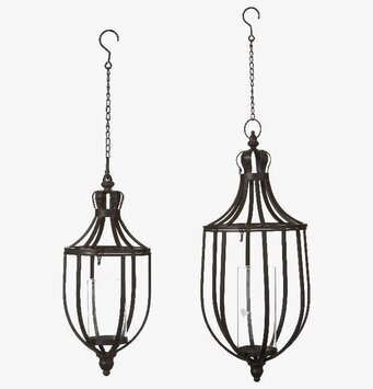 Foto av eleganta svarta hänglyktor för hem och trädgård