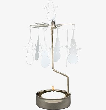 Bild av dekorativt änglaspel med snögubbar i metall