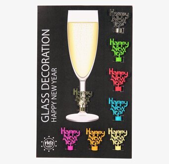 Bild av festliga glasmarkörer för nyårsfirandet