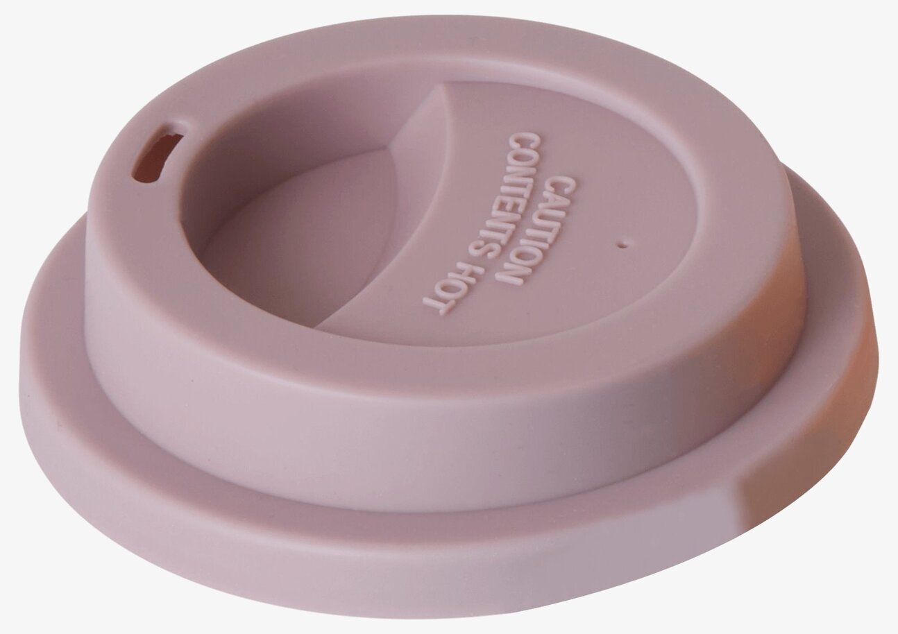 Bild av lavendelfärgat silikonlock med varningstext