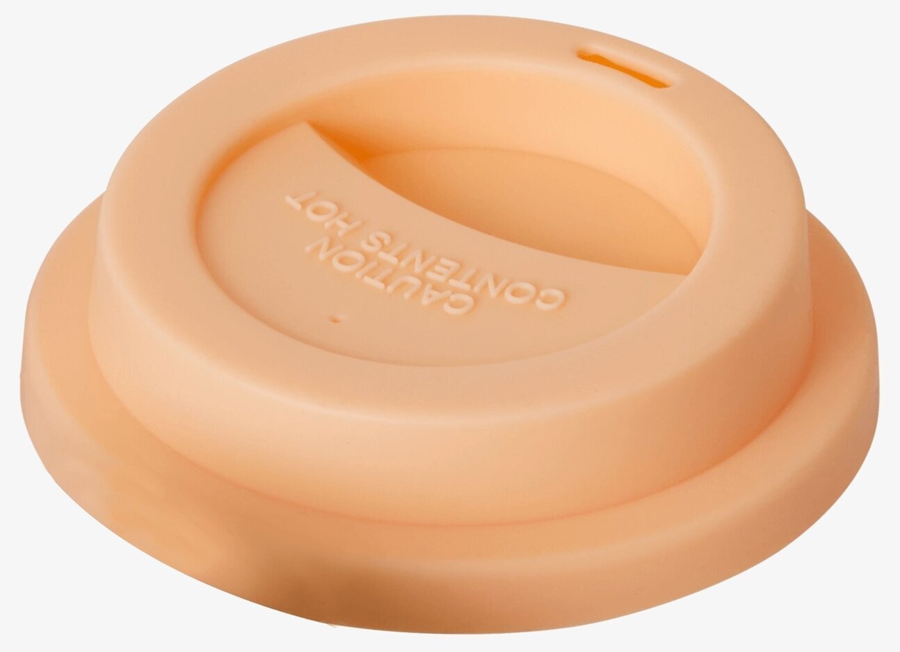 Bild av aprikosfärgat silikonlock med praktisk design
