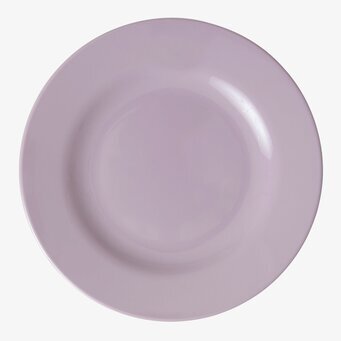 Bild av stilren lavendelfärgad assiett med glansig yta