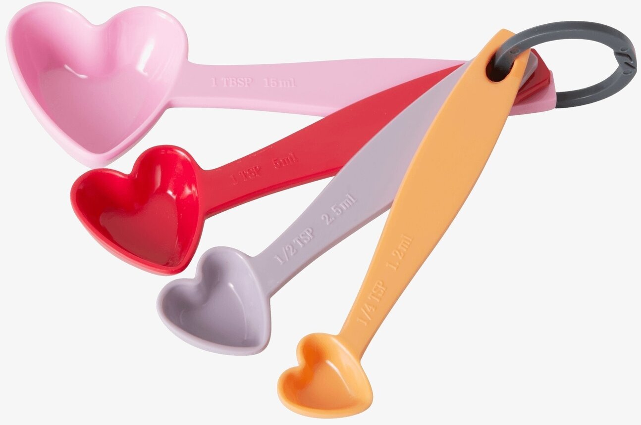 Måttsats Heart Shape Set/4 från Rice i färgglad design