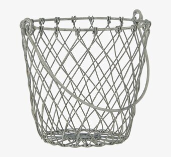 Bild av stilren metallkorg med geometriskt mönster