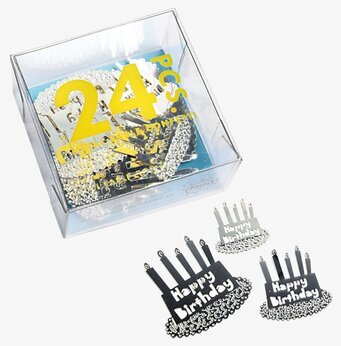 Bild av elegant konfetti med födelsedagstema i silver