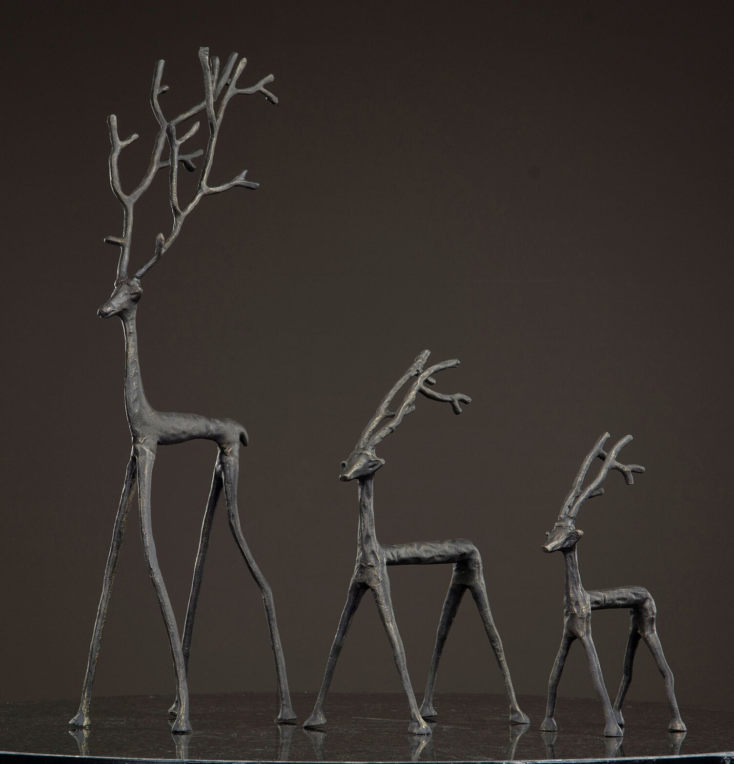 Ren Svart Gjutjärn M från A Lot Decoration, tre renar