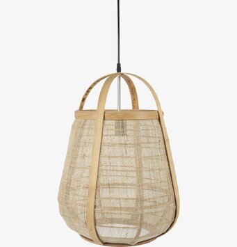 Bild av naturligt designad taklampa med flätat material